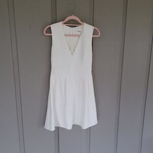 BA&SH Wilson Cutout Fit and Flare Mini Dress Size 6 Women Cotton Blend In Ecru